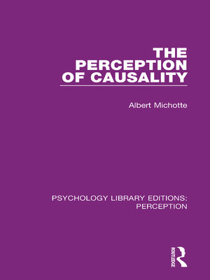 cover image of The Perception of Causality